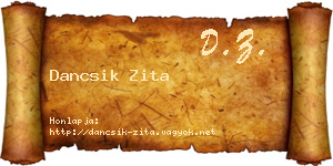 Dancsik Zita névjegykártya