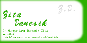 zita dancsik business card